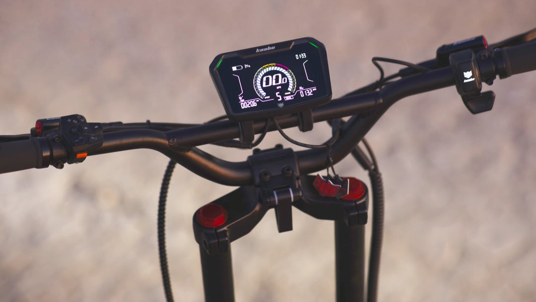 Kaabo Wolf Warrior 11 MAX digital display dashboard on handlebar
