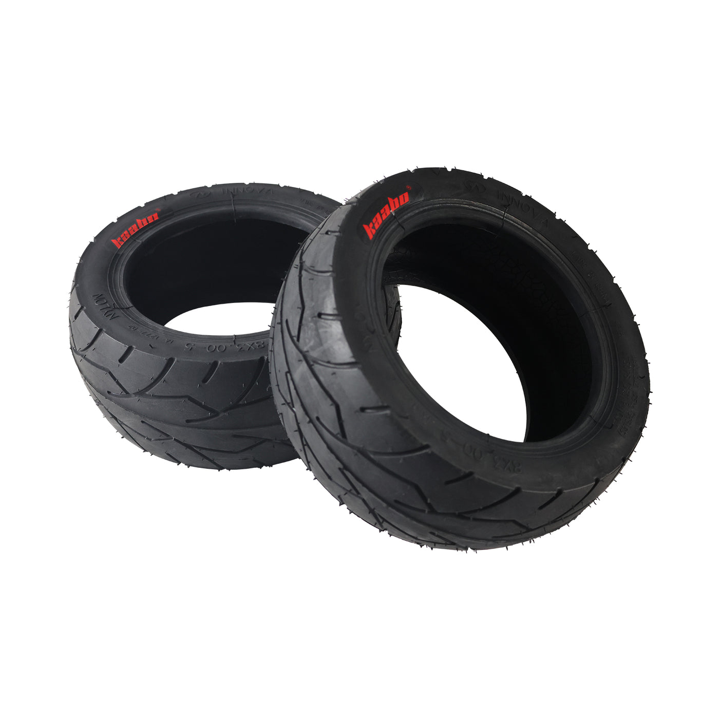 Kaabo Mantis 8 outer tire, size 8x3.0, designed for durability and optimal traction for electric scooters, shown isolated on white background.