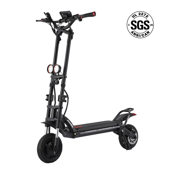 Kaabo USA Warrior X Max electric scooter with upgraded dual motors, showcasing its sturdy frame and high-performance design.