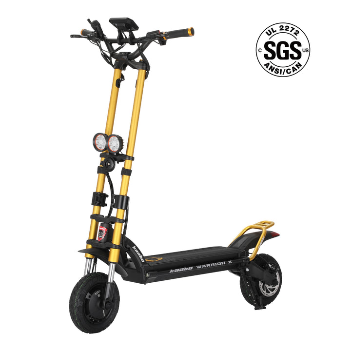Kaabo USA Warrior X Max electric scooter with large wheels, sturdy frame, and handlebar for off-road or urban riding.