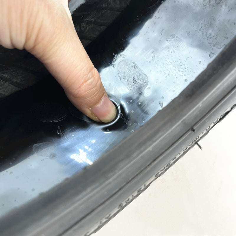 Close-up view of the interior of a Warrior King GT 11-inch puncture-proof tire