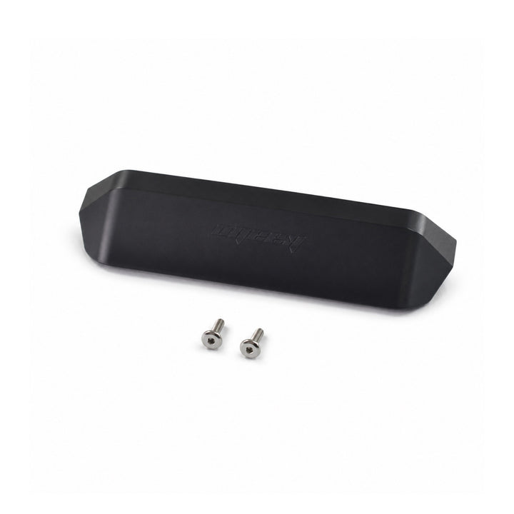Front view of the black Kaabo center display sun visor with two mounting screws