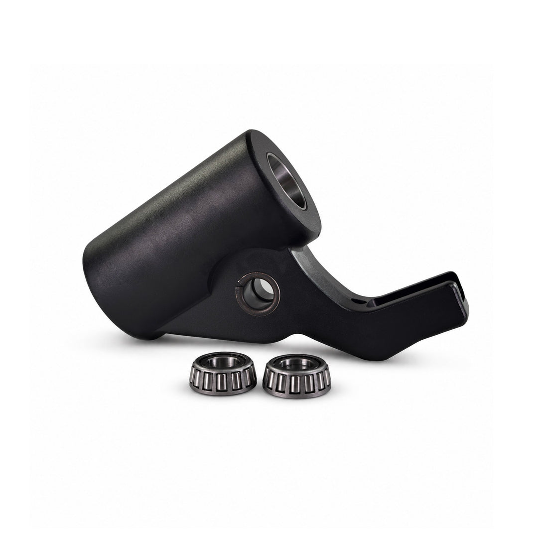 Black steering head assembly with tapered bearings for Kaabo King GTR, King GTR Max, and Warrior 11 Max electric scooters