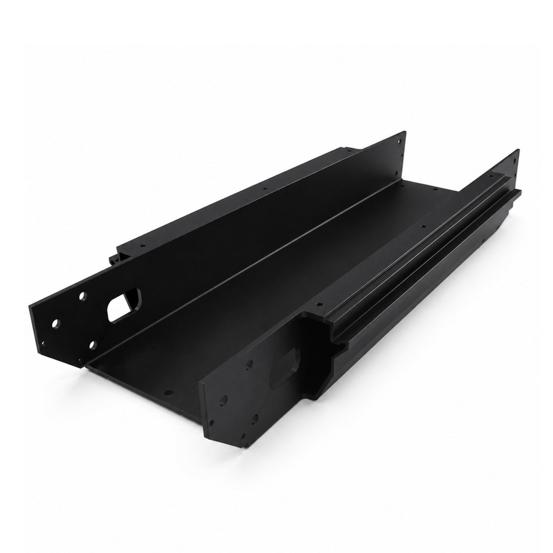 Rear angled view of the black replacement deck frame for the Kaabo Mantis X Plus electric scooter
