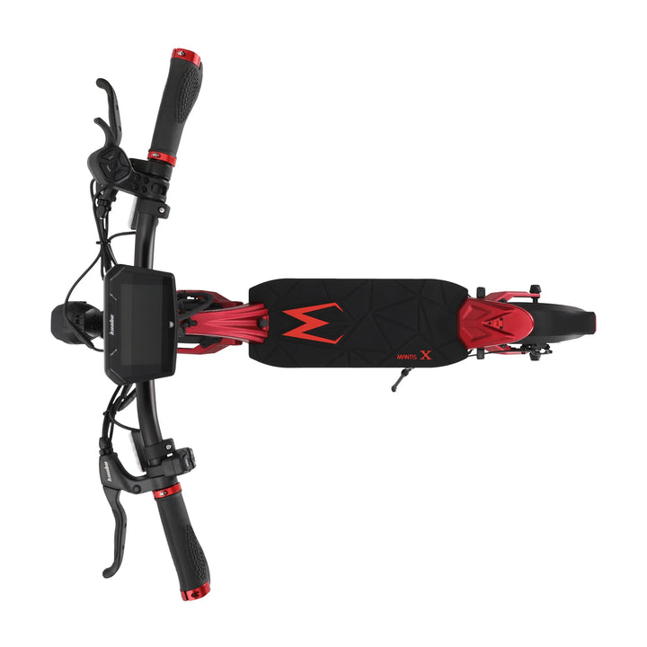 Top view of Kaabo Mantis X Plus dual motor electric scooter with wide deck