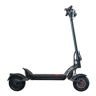 Kaabo Mantis X Plus electric scooter captured in action, emphasizing its performance and speed capabilities.
