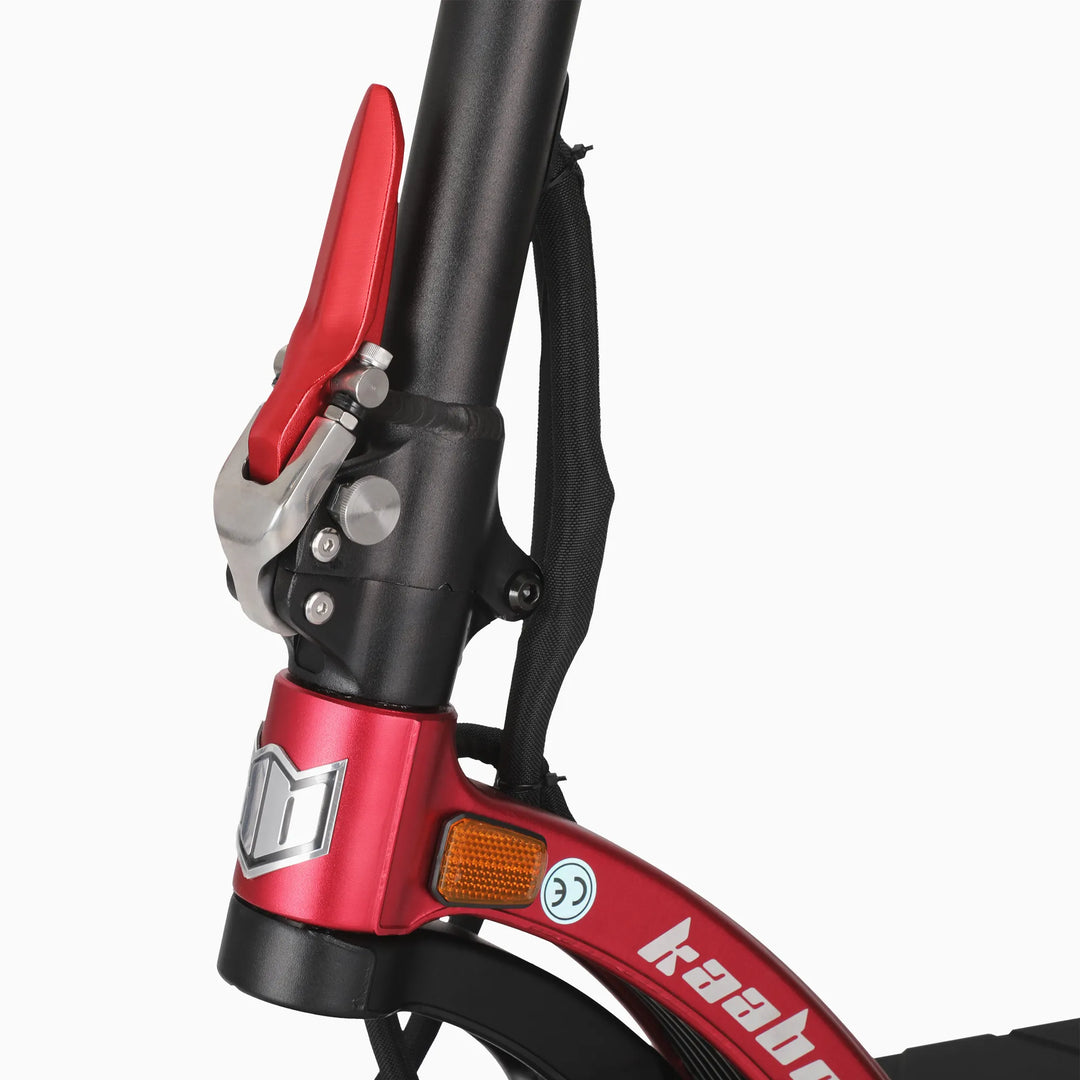 Folding mechanism lock on Kaabo Mantis X Plus electric scooter