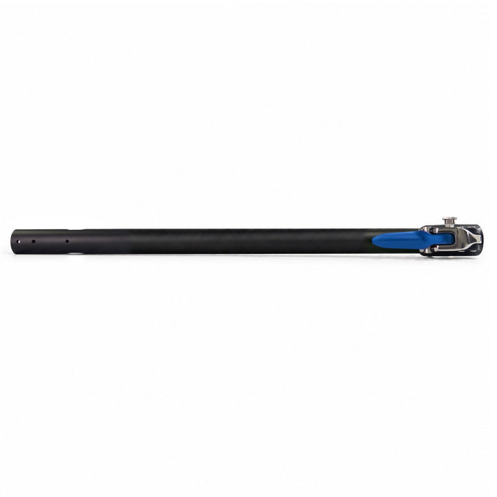 Kaabo Mantis X Plus folding stem assembly with a blue folding arm