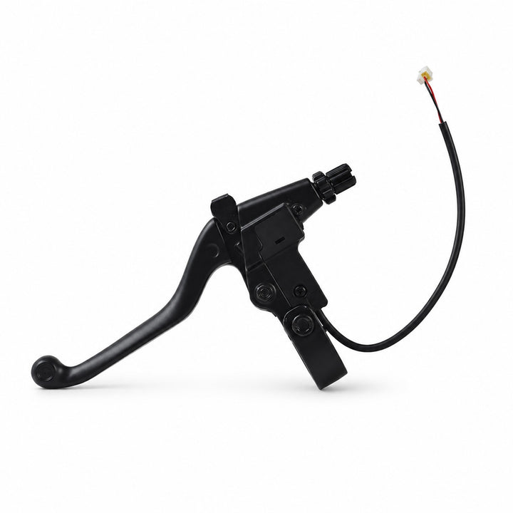 Kaabo Urban left mechanical brake lever with motor cutoff wire, back view