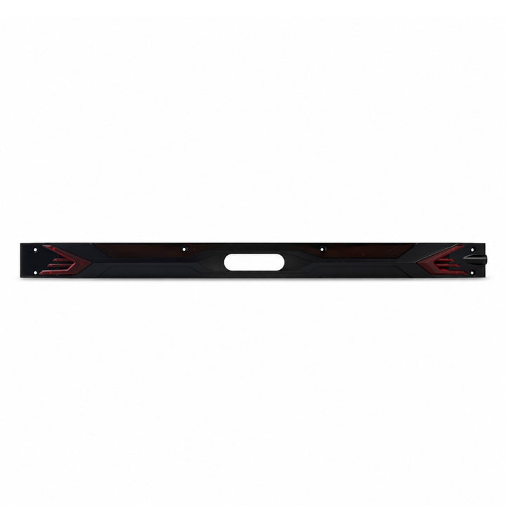 Genuine Kaabo Urban right deck side cover for the black electric scooter with red accent trim and reflector opening.