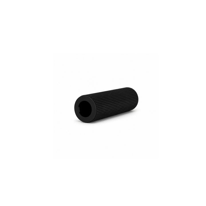 Black rubber handlebar grip with ribbed anti-slip texture and open mounting end for the Kaabo Urban electric scooter.