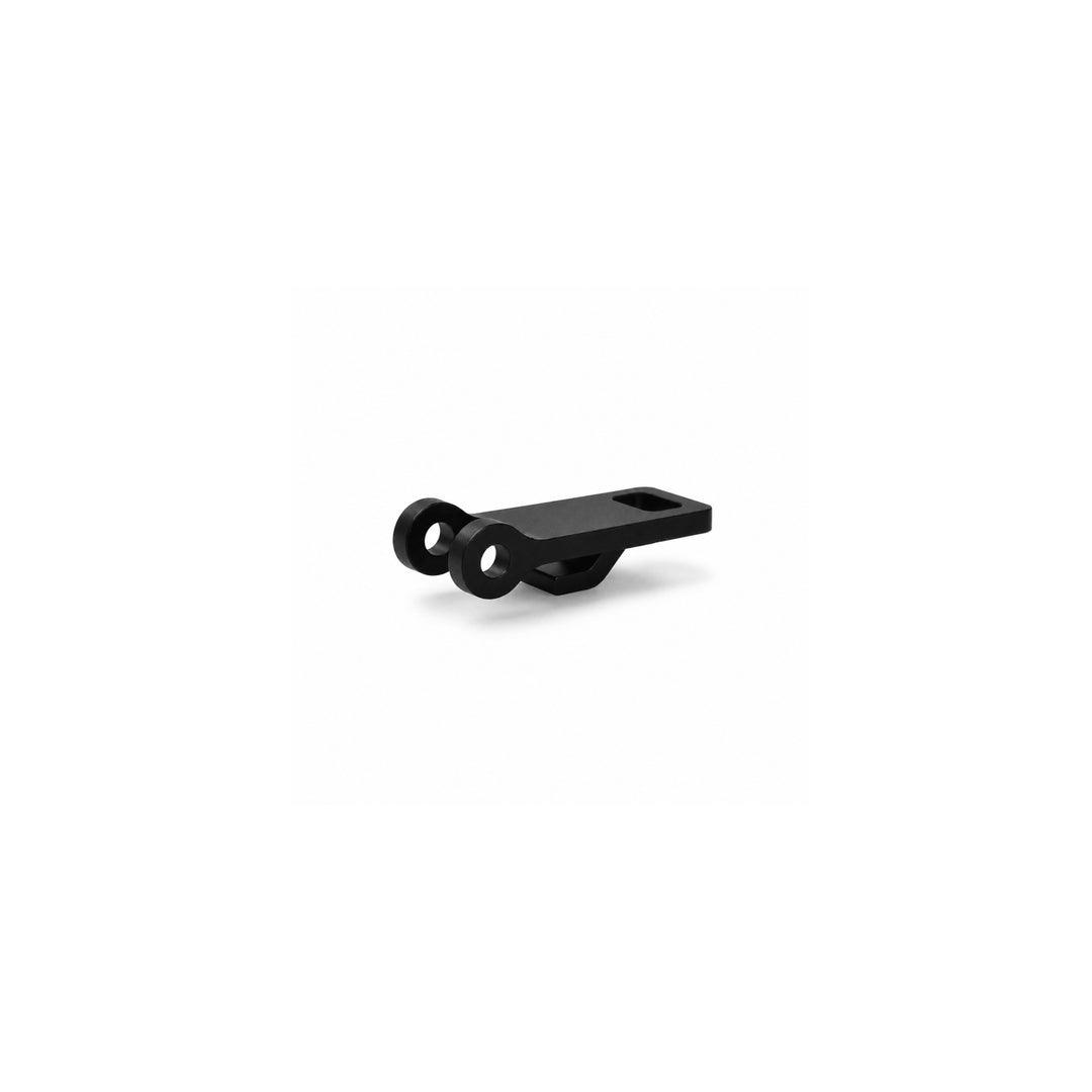 Black Kaabo Urban stem folding hook with mounting holes and rectangular latch opening for the electric scooter folding system.