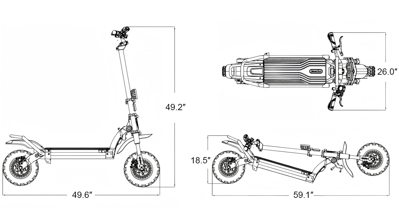 Kaabo Warrior 11 Pro Plus Dimensions