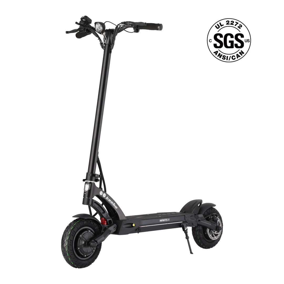 Kaabo USA Mantis 10 Lite electric scooter with dual motors, featuring a sleek frame and handlebars for urban commuting.