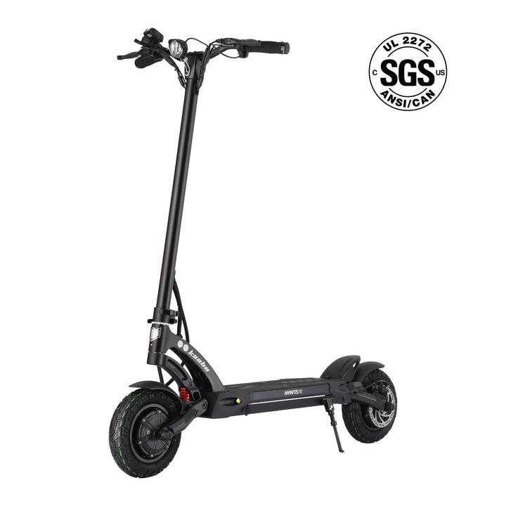 Kaabo USA Mantis 10 Lite electric scooter with dual motors, featuring a sleek frame and handlebars for urban commuting.